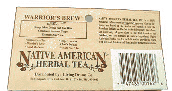 Native American Herbal Tea distributed by Living Drums