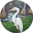 Custom Painted Great Egret Drum